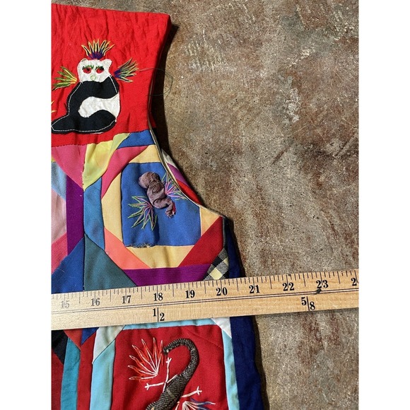 Vintage Quilted Handmade Patchwork South American Vest 80's Sz M/L * - Picture 4 of 8